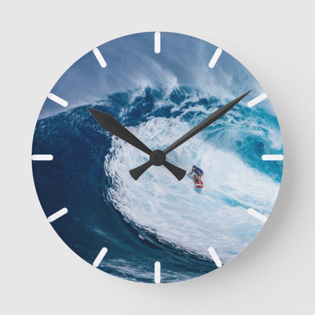 Surfing the Tubes Round Clock (Front)