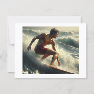 Surfing Through Sunlit Waves,  Postcard