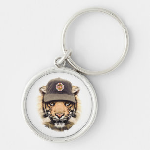 Surfing Tiger Keychain