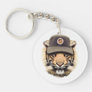 Surfing Tiger Keychain