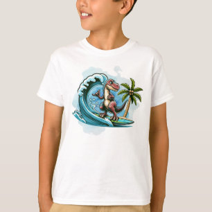 Surfing tropical dinosaur T-Shirt