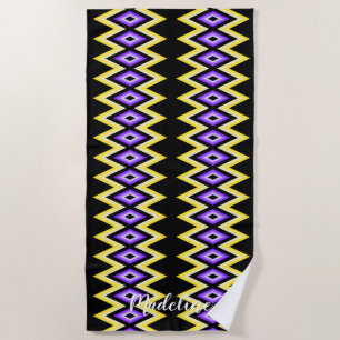 Surfing Tropical Reggae Modern Summer Custom Name  Beach Towel