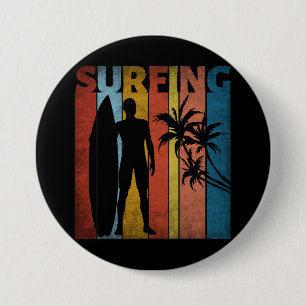 SURFING TROPICAL SUMMER 3 INCH ROUND BUTTON