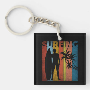 SURFING TROPICAL SUMMER KEYCHAIN