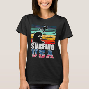 Surfing USA Sports Team Patriotic American Sport S T-Shirt