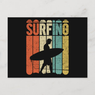 Surfing Vintage Postcard