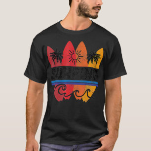 Surfing Vintage Surf Board Beach Vacation Surfer T-Shirt
