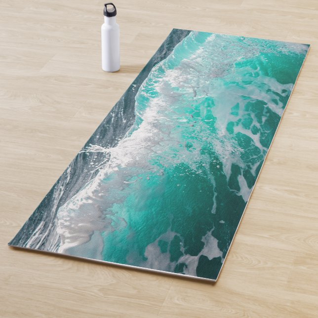 Surfing Wave (with personalized name) Yoga Mat (In Situ)