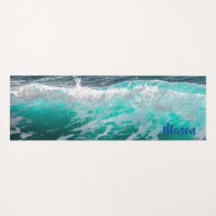 Surfing Wave (with personalized name) Yoga Mat