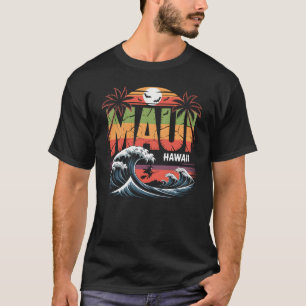 Surfing Witch on Broom Maui Hawaii Halloween T-Shirt