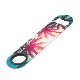 Surfing with palm trees speed bottle opener