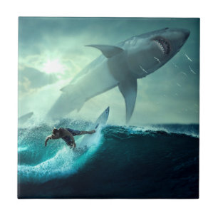 Surfing with Sharks Tile
