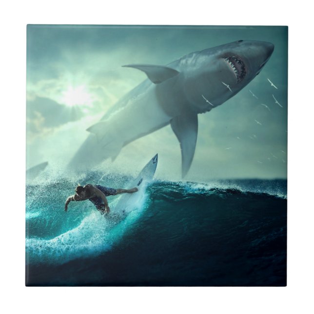 Surfing with Sharks Tile (Front)