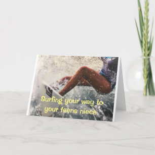 SURFING YOUR WAY TO YOUR TEENS "13th" NIECE Card