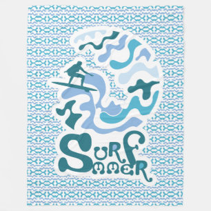 SURFMMER ANGELA SURF BY MASANSER PIXELAT FLEECE BLANKET