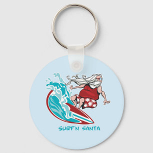 Surf'n Santa Keychain
