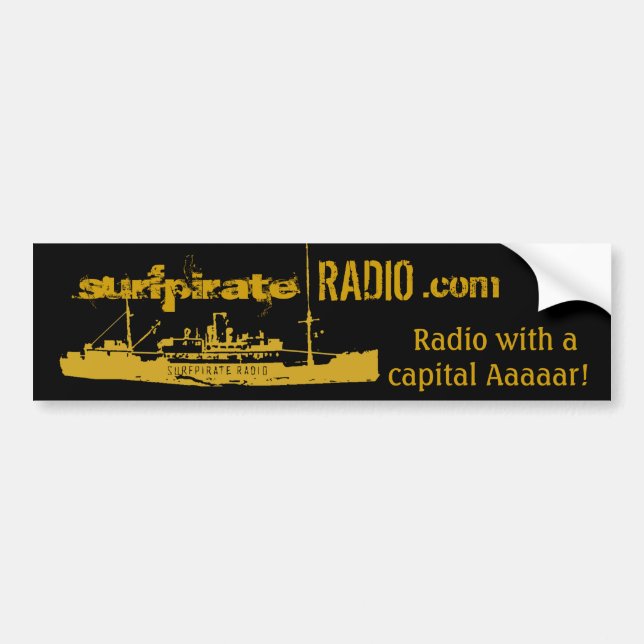surfpirateRADIO dot com Bumper Sticker (Front)
