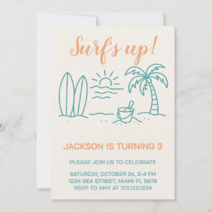 Surf's Up Anniversaire Invitation