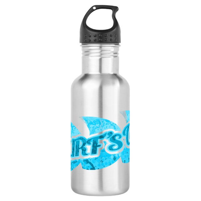 Surf's up aqua blue 532 ml water bottle (Front)