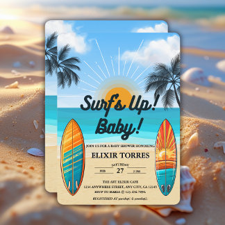 Surf's Up Baby - Baby Shower Invitation