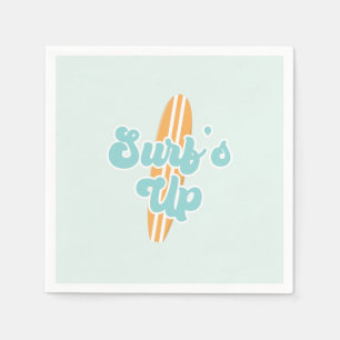 Surfs Up Beach Birthday Napkin