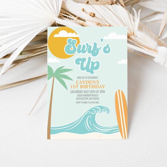 Surfs Up Beach Invitation d'anniversaire (Créateur téléchargé)