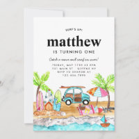 Surf's Up Board Summer Beach Wave Surfing Birthday