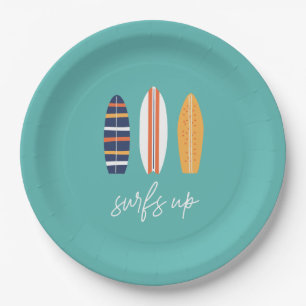 Surfs Up BOY Surfboard beach Birthday Party Paper Plate