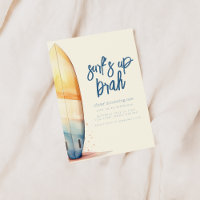 Surf's Up Brah Surfing Beach Birthday Invite