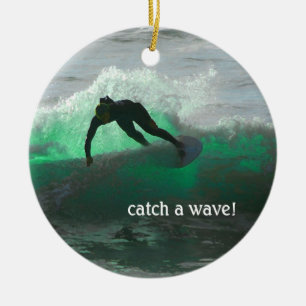 Surf's up! ceramic ornament