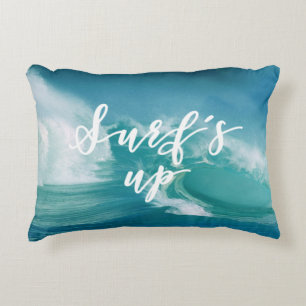 Surf's Up Fun Typography & Quote Accent Pillow