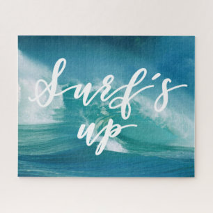 Surf's Up   Fun Typography & Quote Jigsaw Puzzle