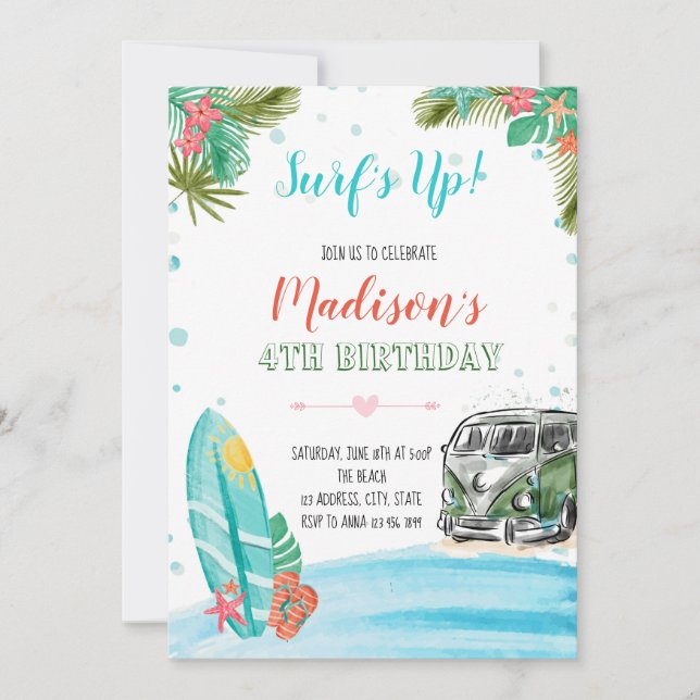 Surfs up invitation (Front)