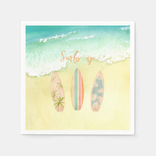 Surfs Up Napkins The Big One Surfer Birthday