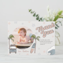 Surf's Up Ocean Birthday Thank You Card