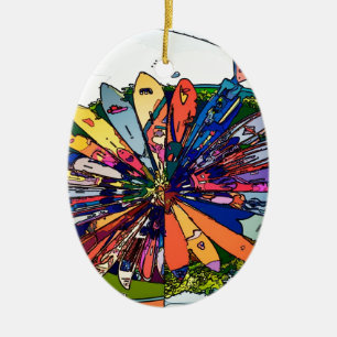 Surf's Up on Maui Ceramic Ornament