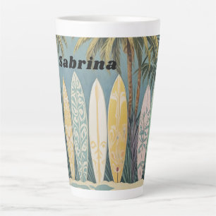 Surf's Up, Pastel Style Personalised Latte Mug