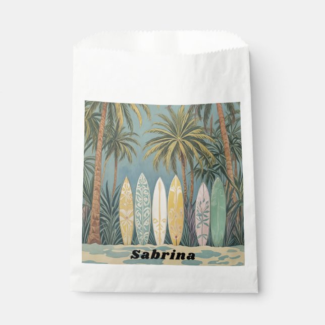 Surf's Up, Pastel Style Personalized Favour Bag (Front)
