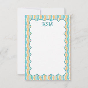 Surfs Up Personalized Monogram Stationery Thank You Card
