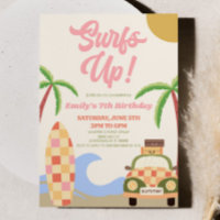 Surfs Up! Pink Beach Surf Modern Birthday Party