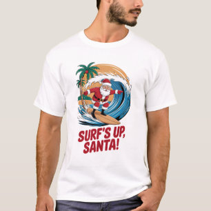 Surf's up Santa Christmas T-Shirt