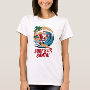 Surf's up Santa Christmas T-Shirt