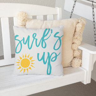 Surf's Up Summer Throw Pillow