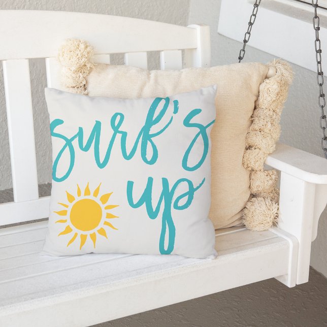 Surf's Up Summer Throw Pillow (Creator Uploaded)