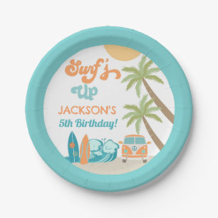 Surf's Up Surf Beach Birthday Party Paper Plates