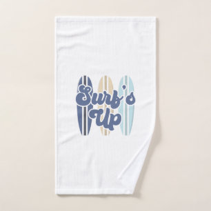 Surf's Up surfboard blue Hand Towel