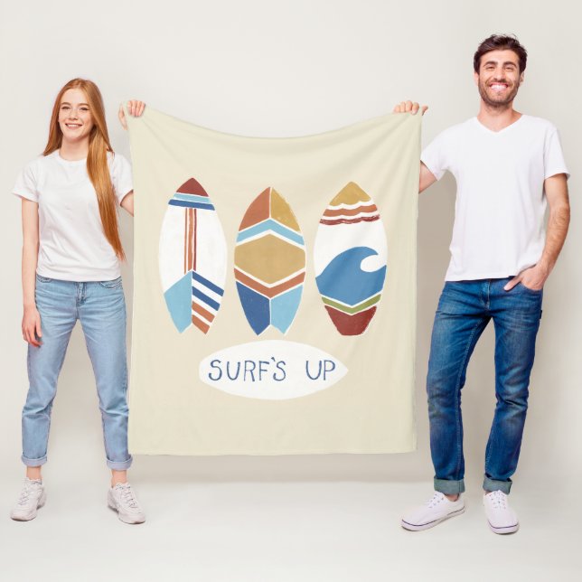 Surf's Up! Surfboards Fleece Blanket (In Situ)