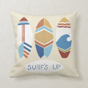 Surf's Up! Surfboards Throw Pillow