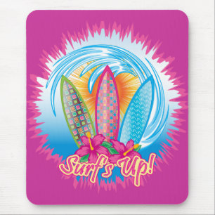Surf's Up - Surfer Girl Mouse Pad