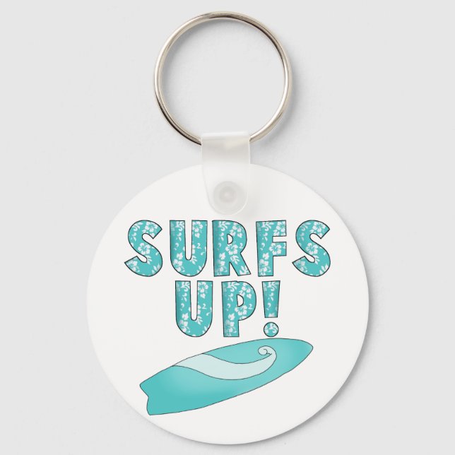 Surfs Up T-shirts and Gifts Keychain (Front)